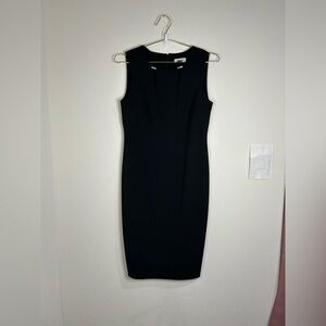 Calvin Klein Black Sheath Dress w/ Gold Bar Accent - Size 10